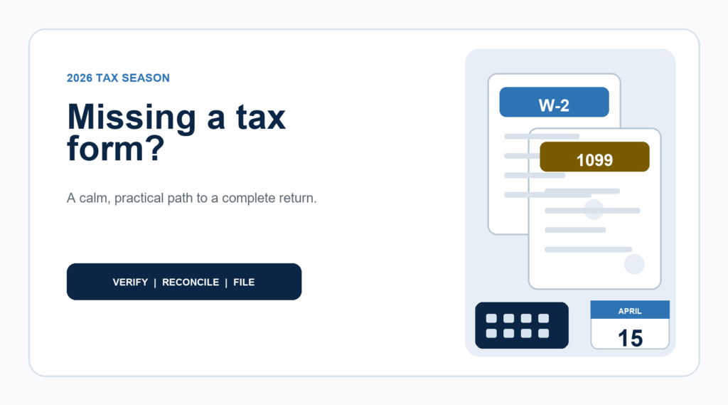 Missing W-2 or 1099 - 2026 tax season guide