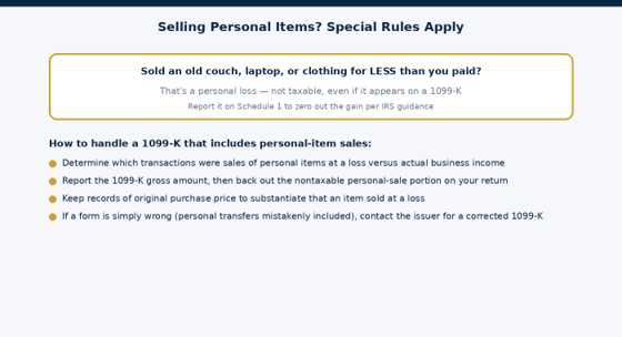 Selling used personal items at a loss is not taxable — here's how to report it correctly